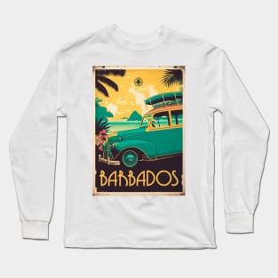 Barbados Vintage Travel Art Poster Long Sleeve T-Shirt